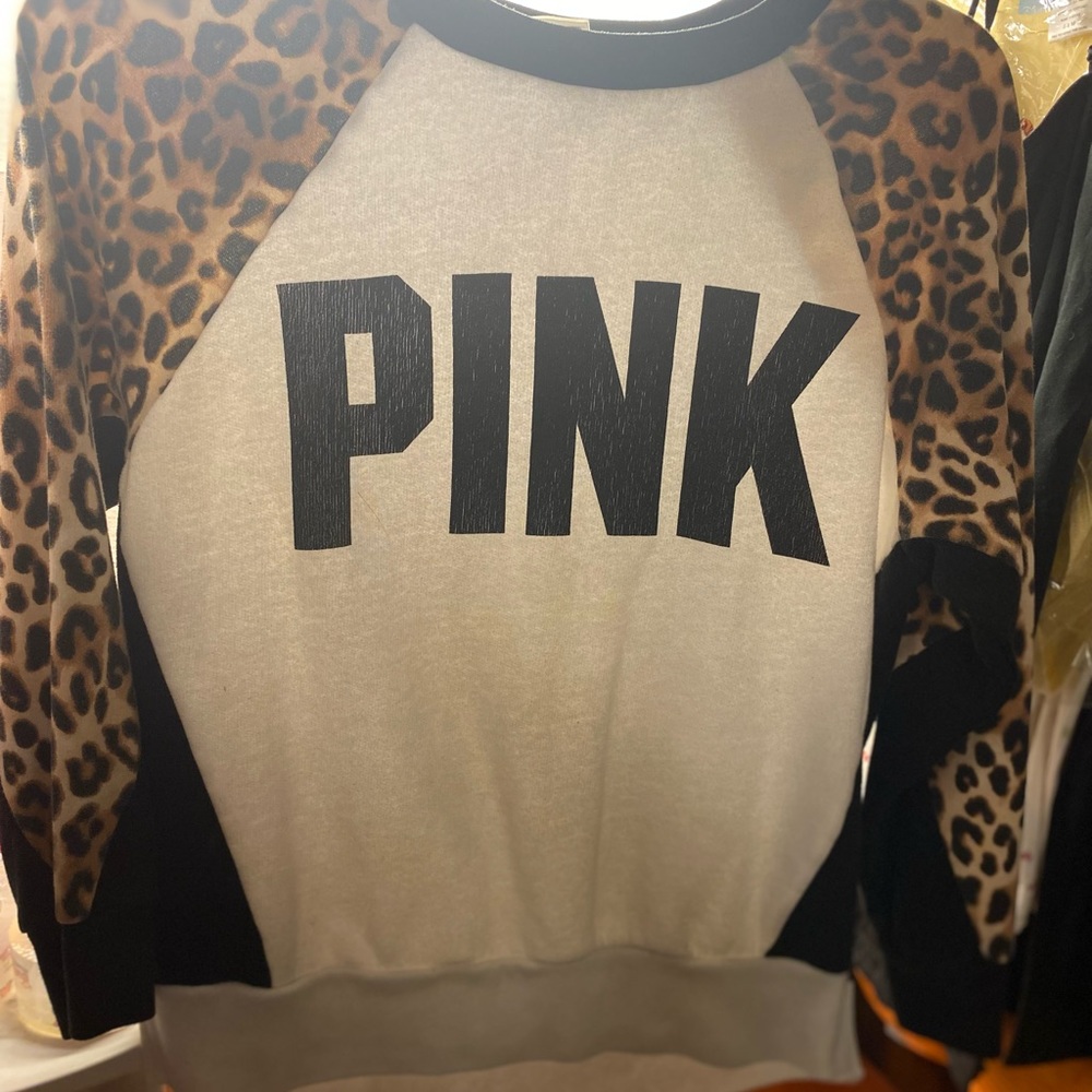 PINK leopard sweater